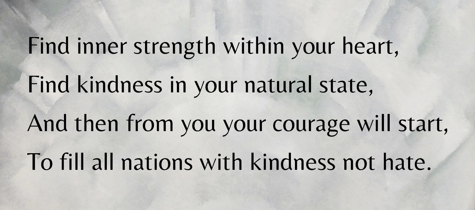 A rhyming couplet exploring kindness and courage