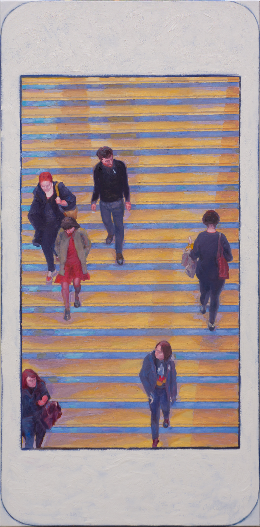 Hashtag METmuseum grand staircase 1. Oil on canvas 24" x 48" 2015