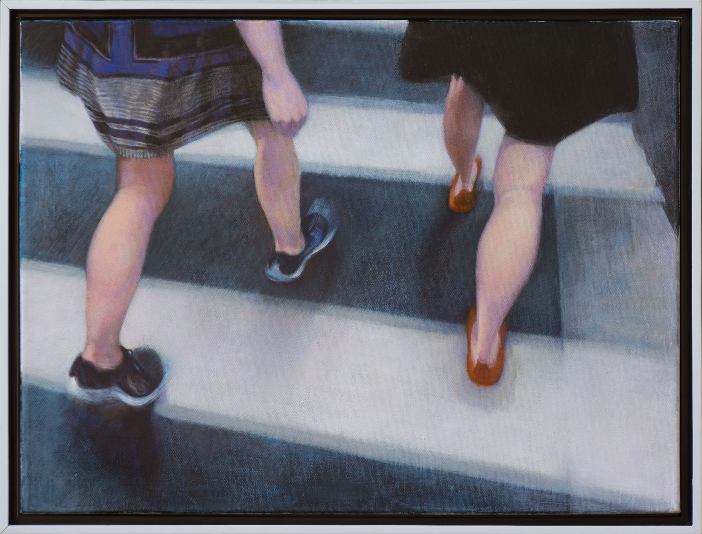 Crosswalk: Anna and Alice . Acrylic on canvas 18" x 24". 2016