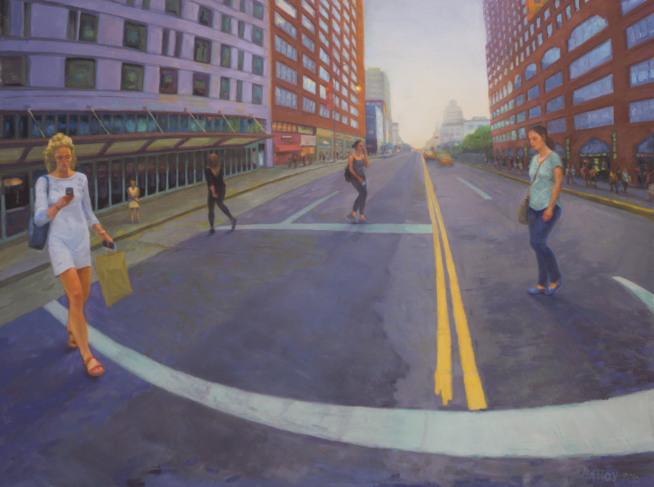 Crosswalk: 14th St NYC. Oil on canvas 30" x 40" 2016