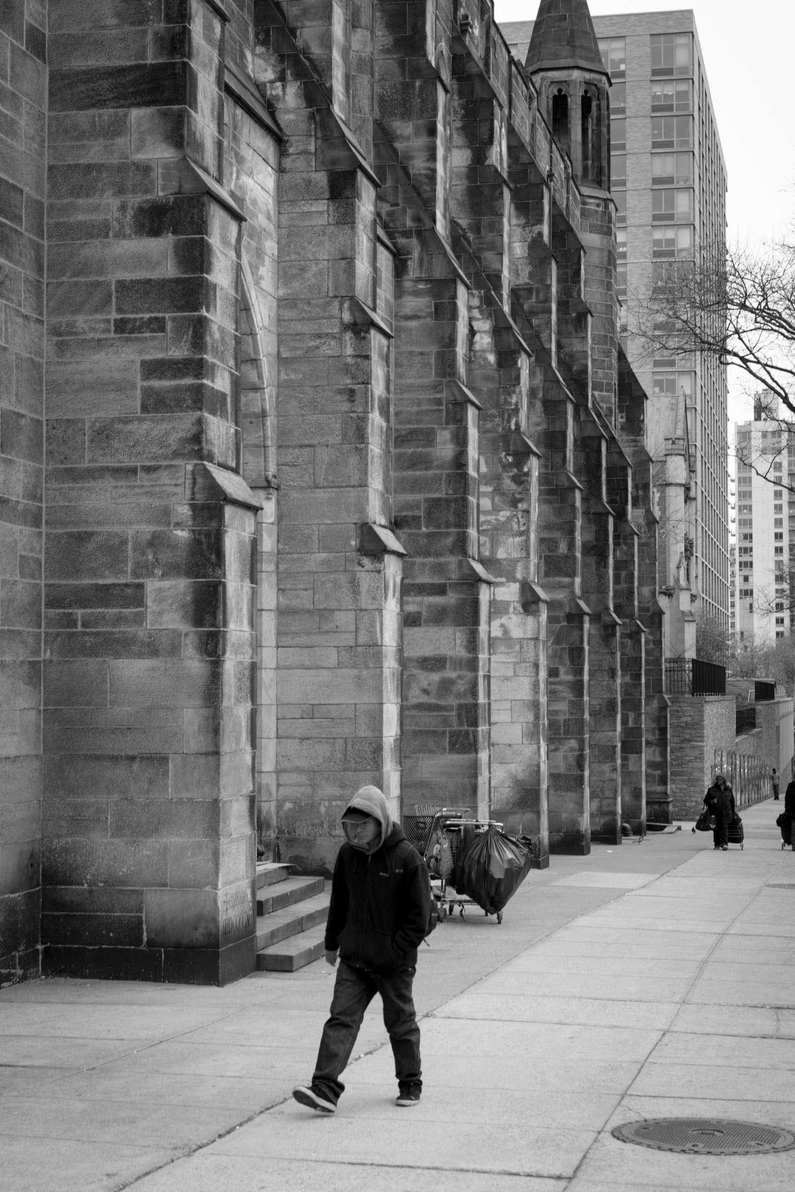 Pedestrian Near Cathedral of Saint John the Divine