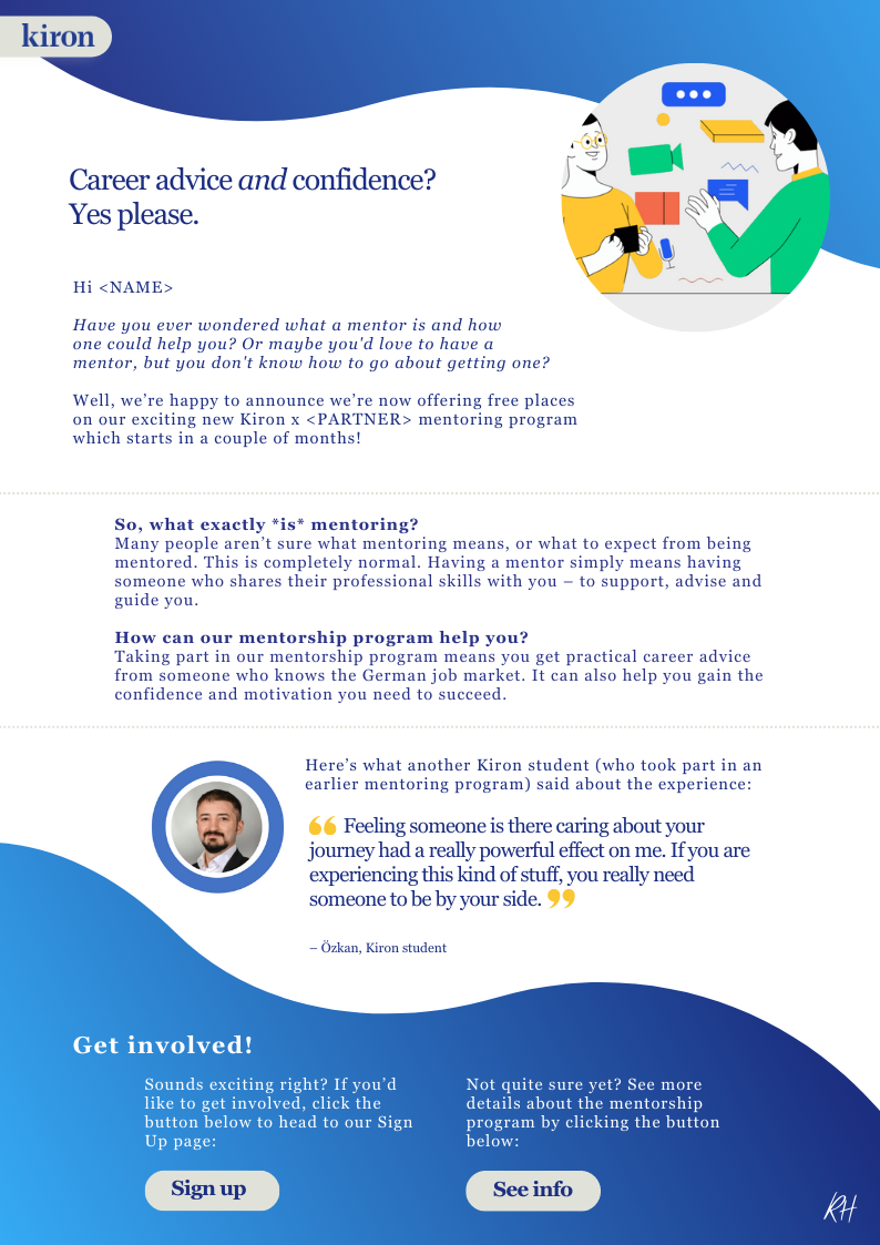 Mentoring program email