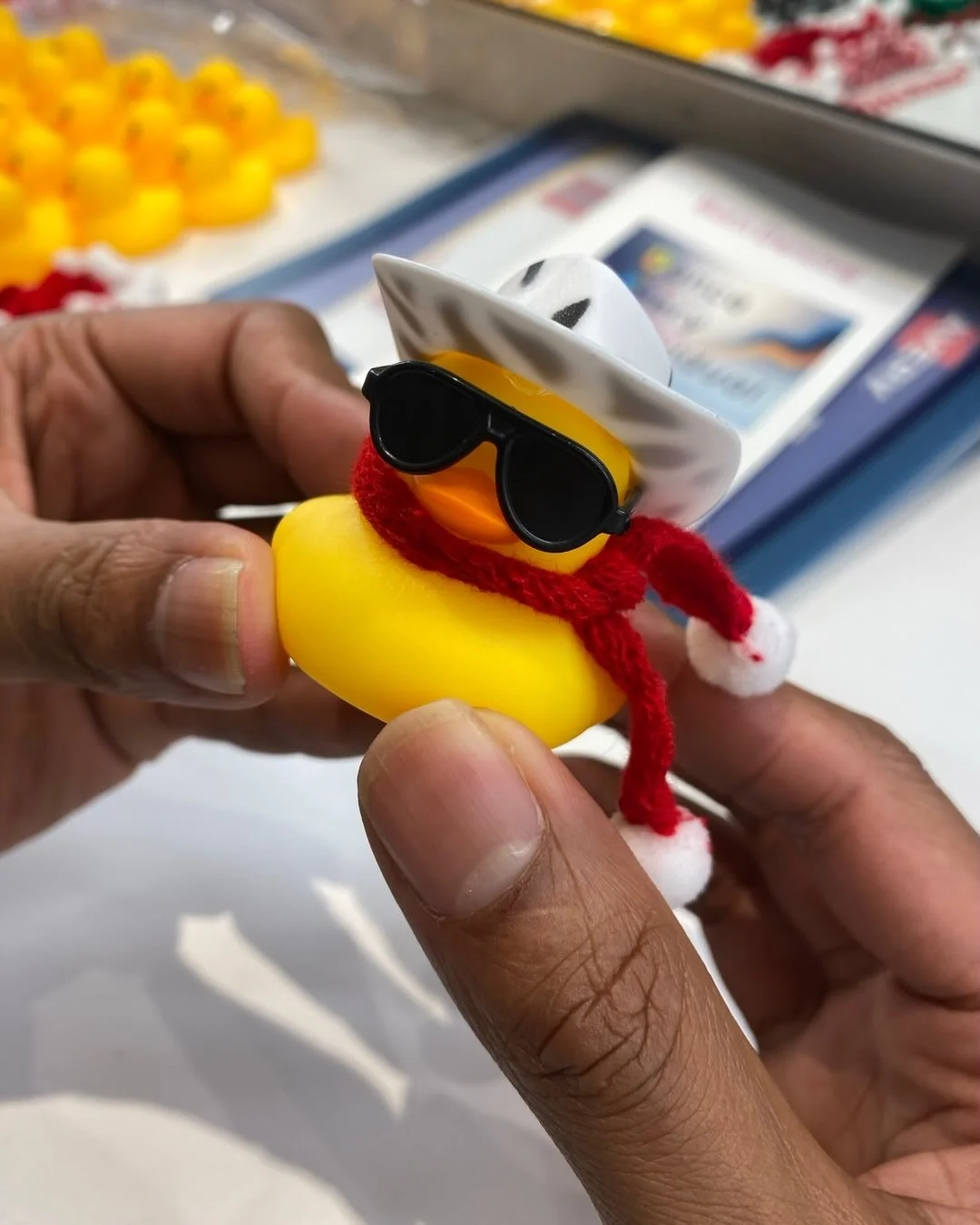 Keeping the dancers entertained backstage with a little dress up rubber duckies project! 🐥👒🧣🕶️#inclusion #dancersofnewyork