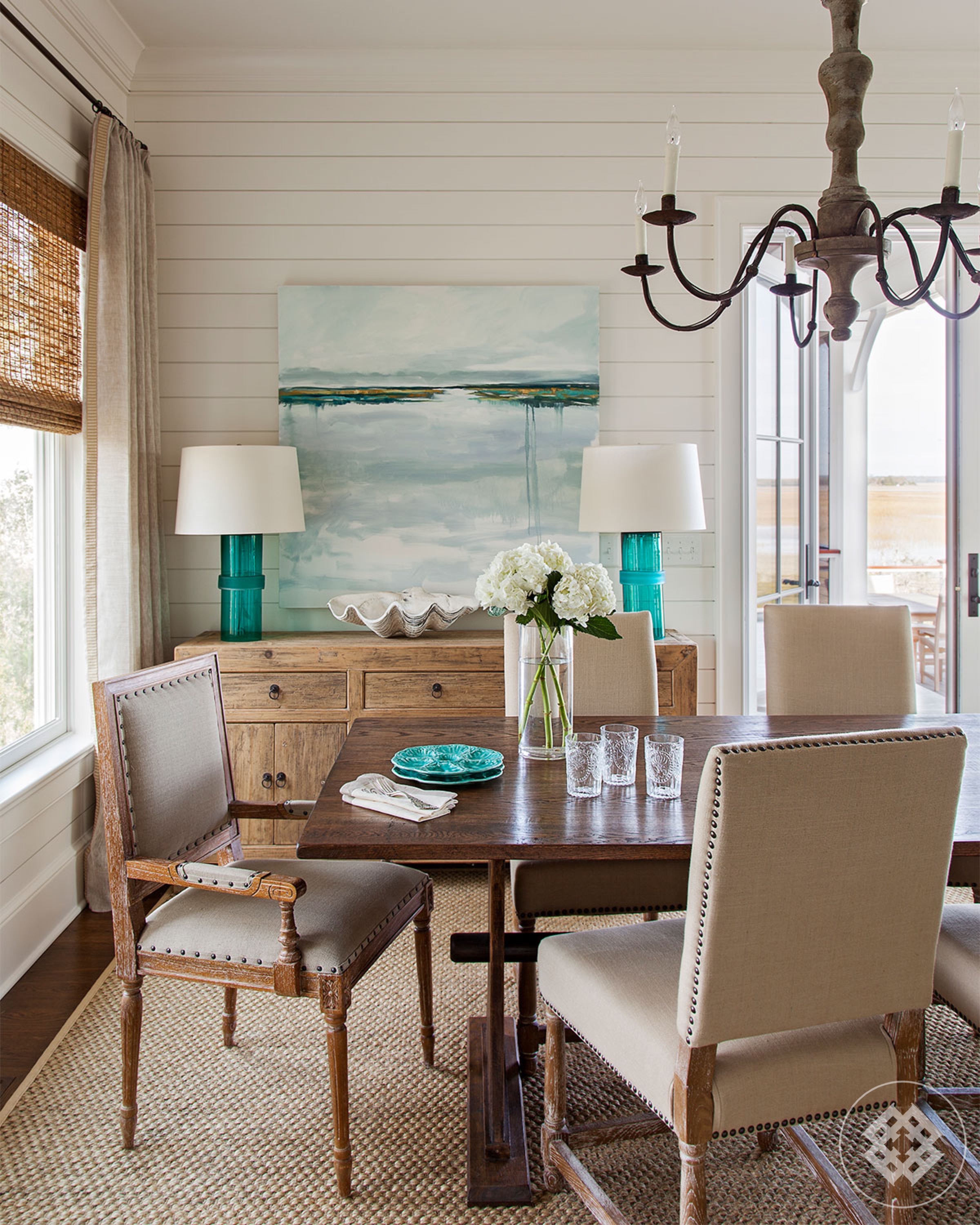  dining room, asian console, custom farm table 