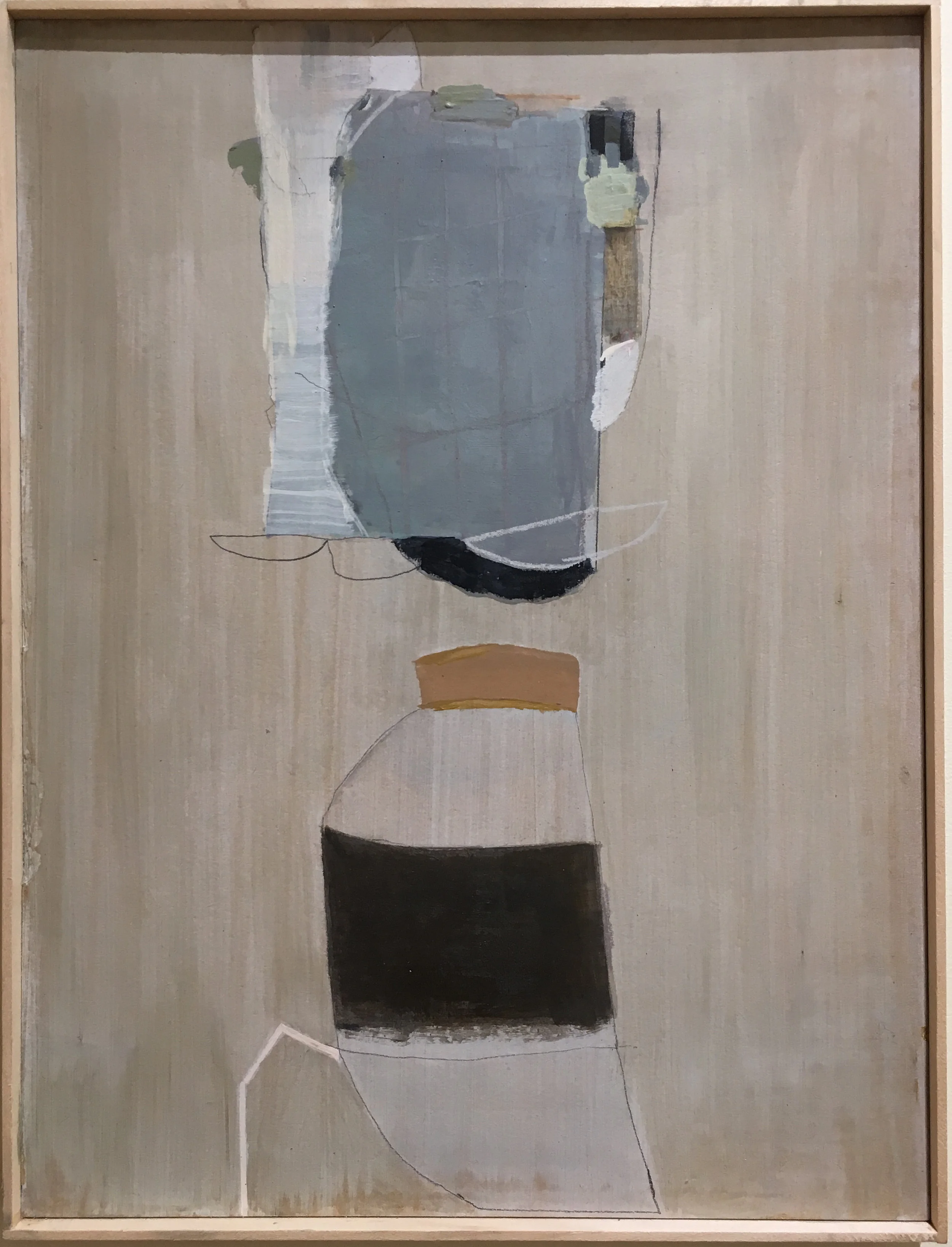 Untitled (vertical painting with two separate forms) - 2016