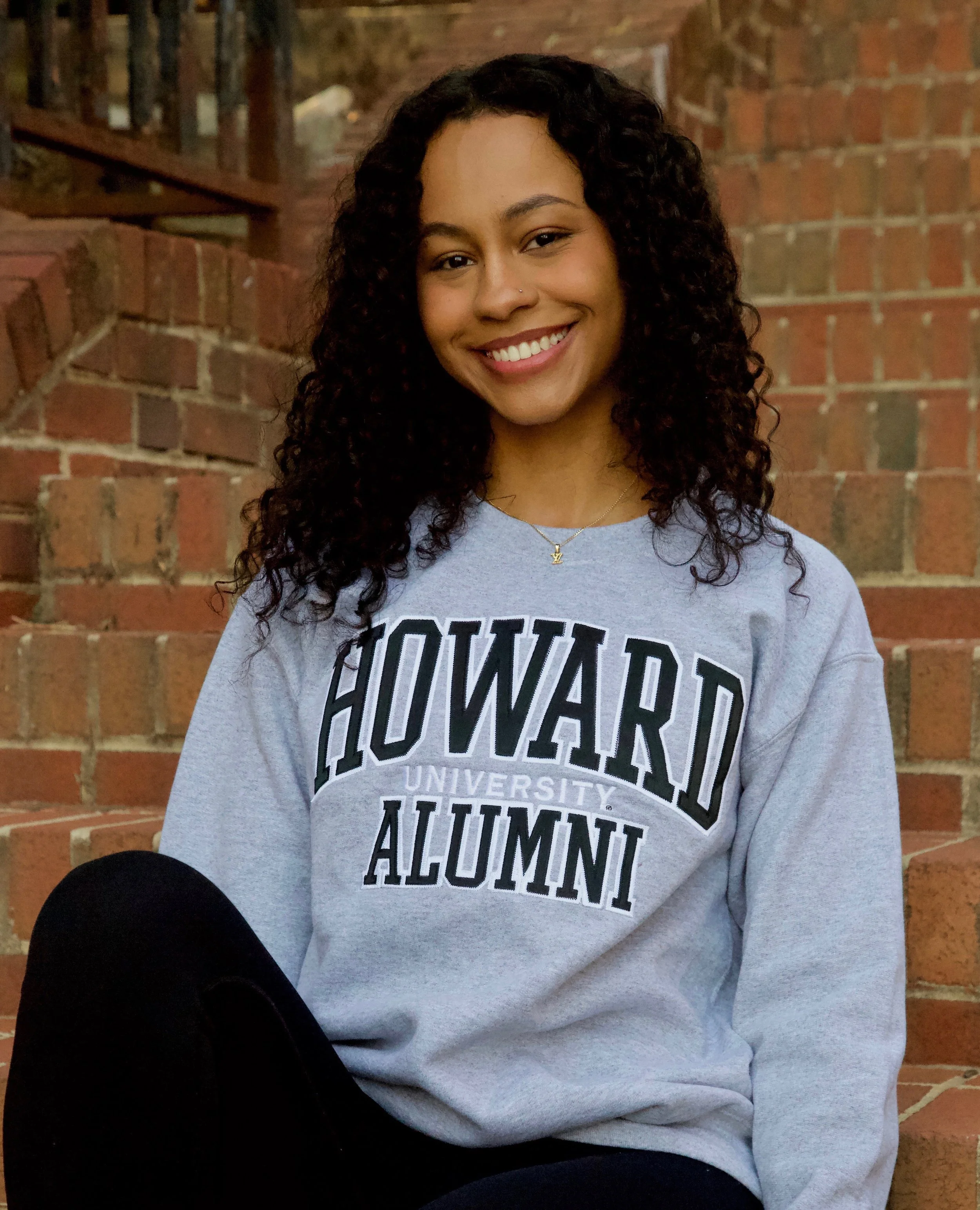 Black on Sports Grey Stitched  Crewneck.