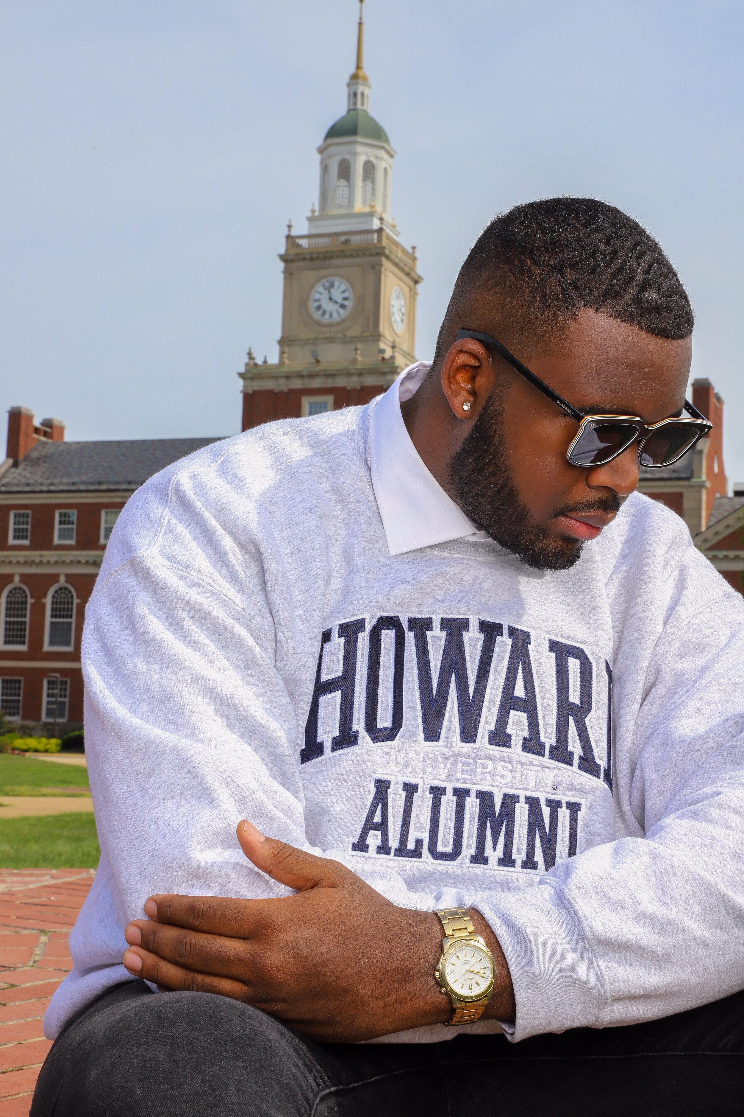Navy on Ash Gray Crewneck