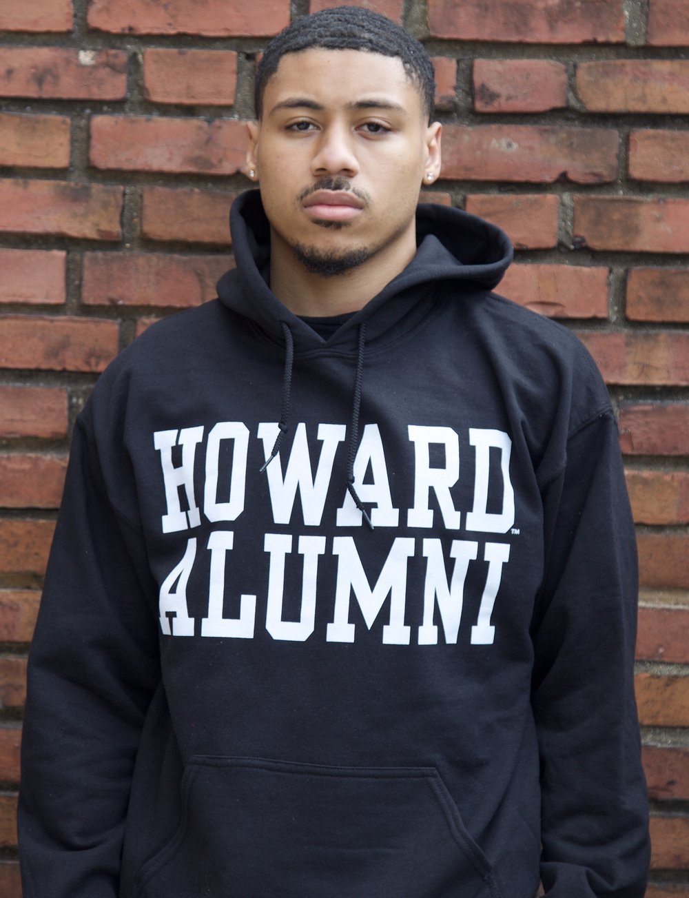Black Stacked Howard Alumni Hoody