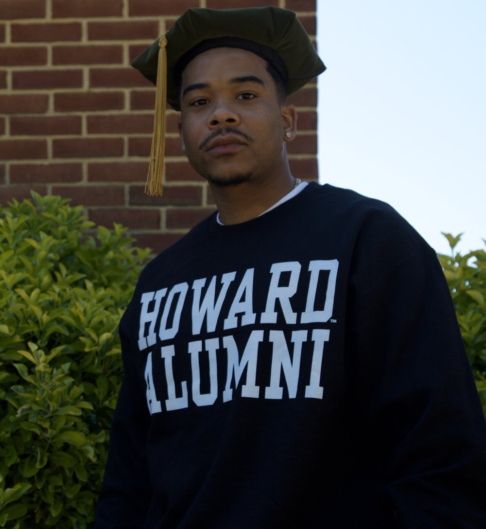 Black Stacked Howard Alumni Crewneck