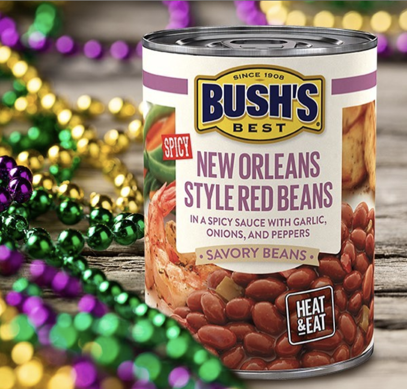 Wish you were in NOLA for #mardigras? Let BUSH'S New Orleans Style Red Beans take you there 🎉