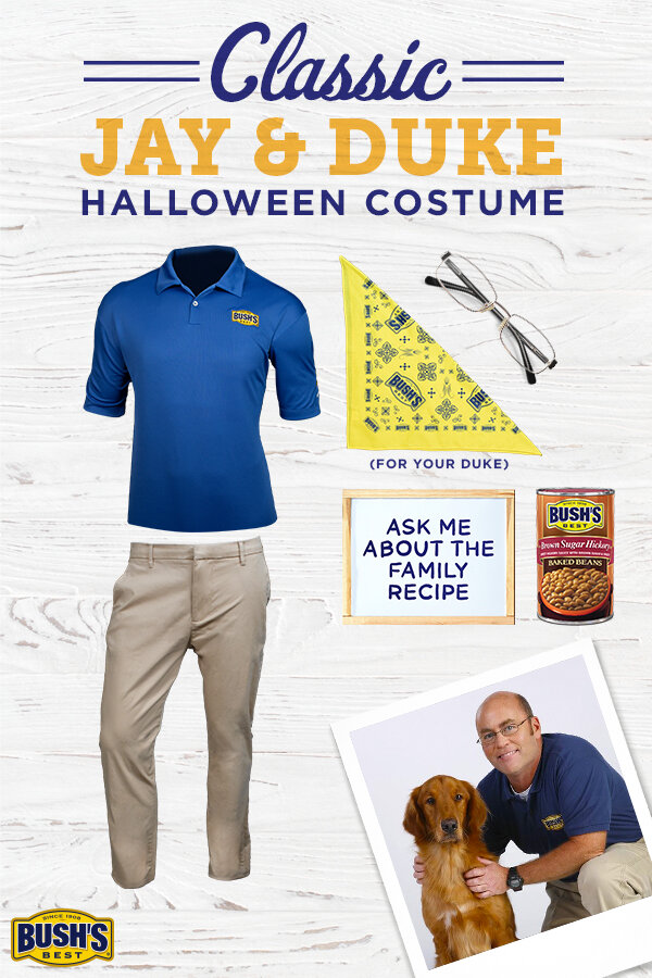 Roll that beautiful bean...costume? Learn how to dress up as Jay + Duke for Halloween.