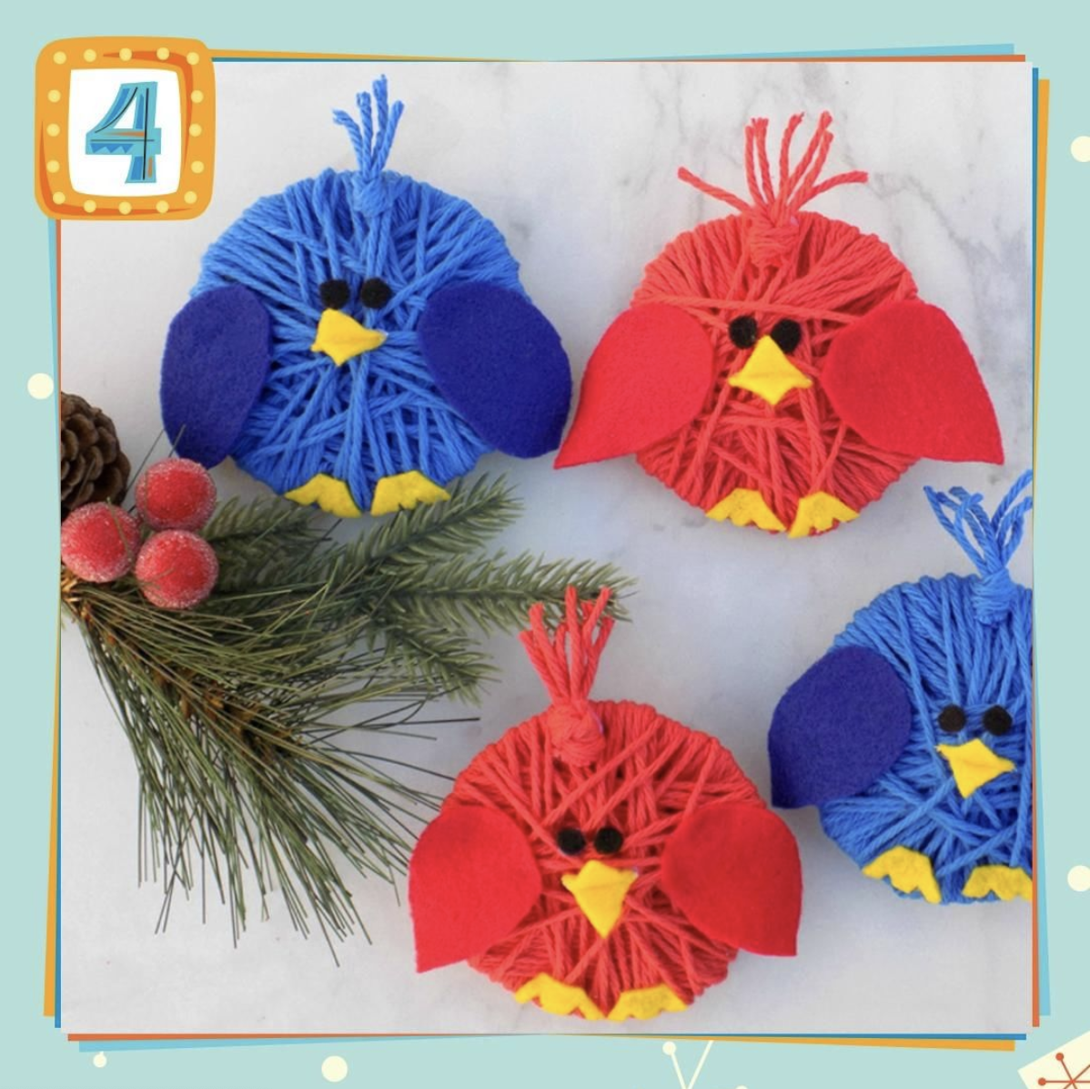 🎵On the 4th day of Christmas 🎵…we called up @onesavvymom to #DIY the CPI. In 2018, four calling birds would cost $599.96, but these Yarn Ornaments are the perfect way to get your tree chirping.
