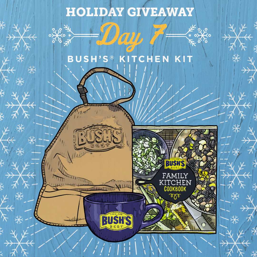 Make your kitchen a BUSH’S kitchen with this apron, cook 📖, and chili mug! ​To enter for a chance to win:​ 1️⃣follow @bushsbeans​ 2️⃣comment on this post and tag two friends!