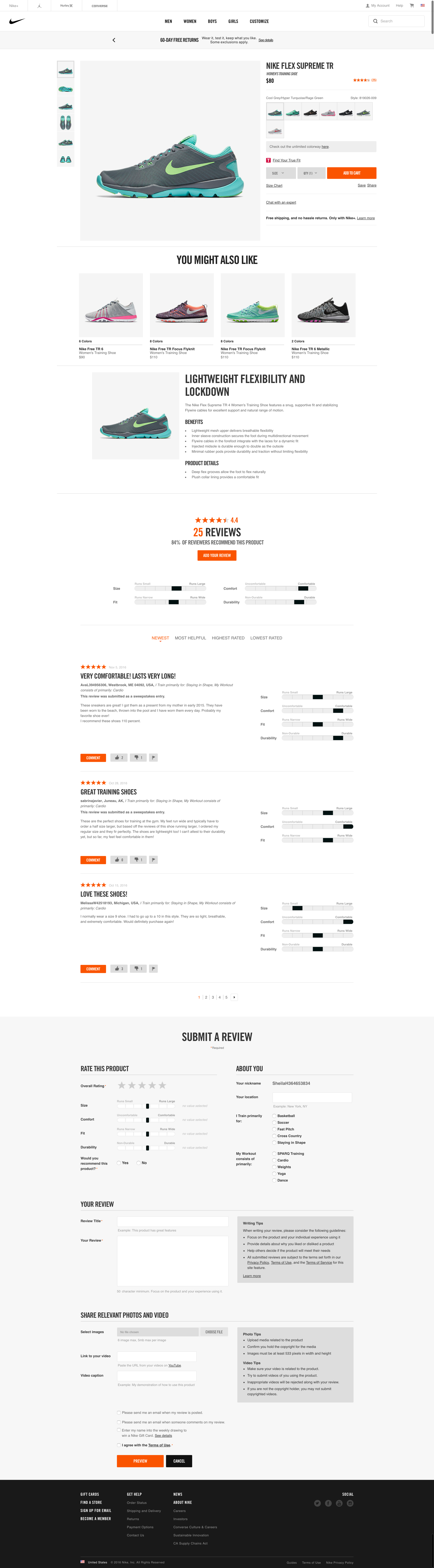 nike product reviews