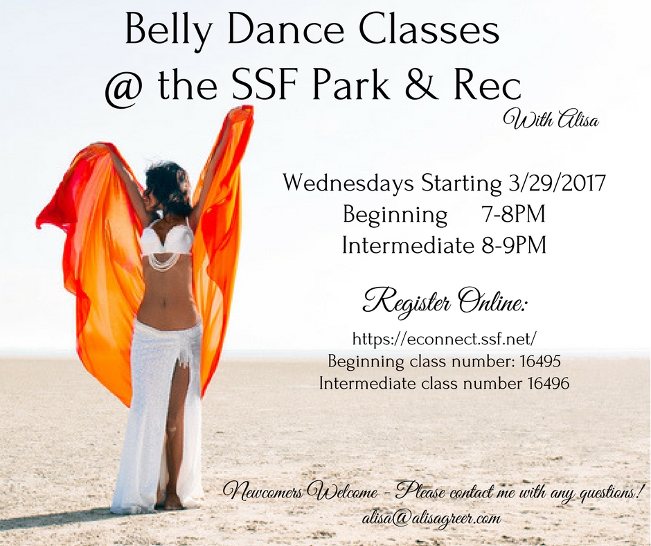 Belly Dance Classes with Alisa through the South San Francisco Park &amp; Rec!