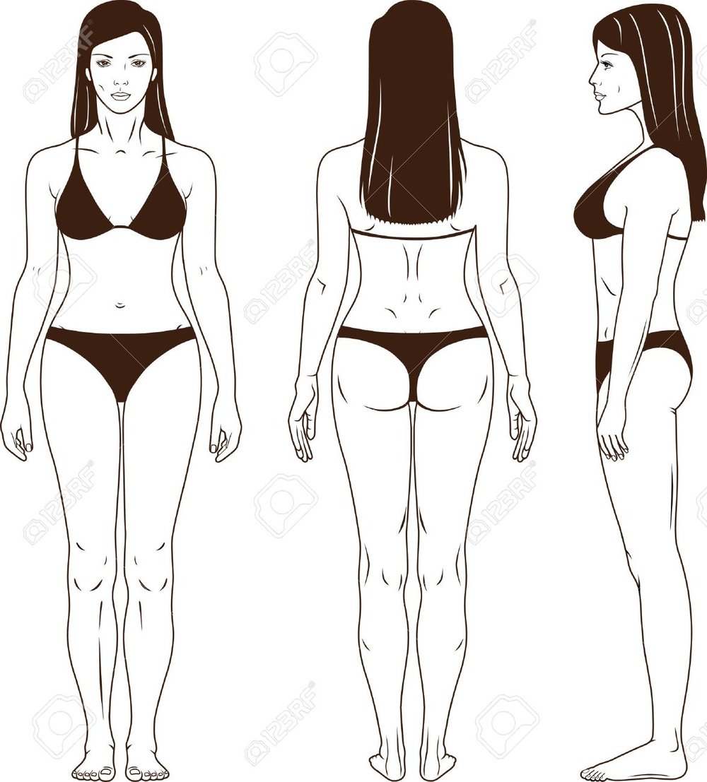 Copy of Bikini full lenght face-profil-back