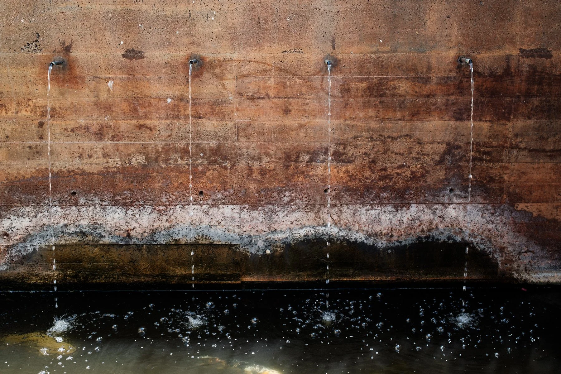 Abstract detail of the stone fountain at the boutique Hotel Escondido Oaxaca.