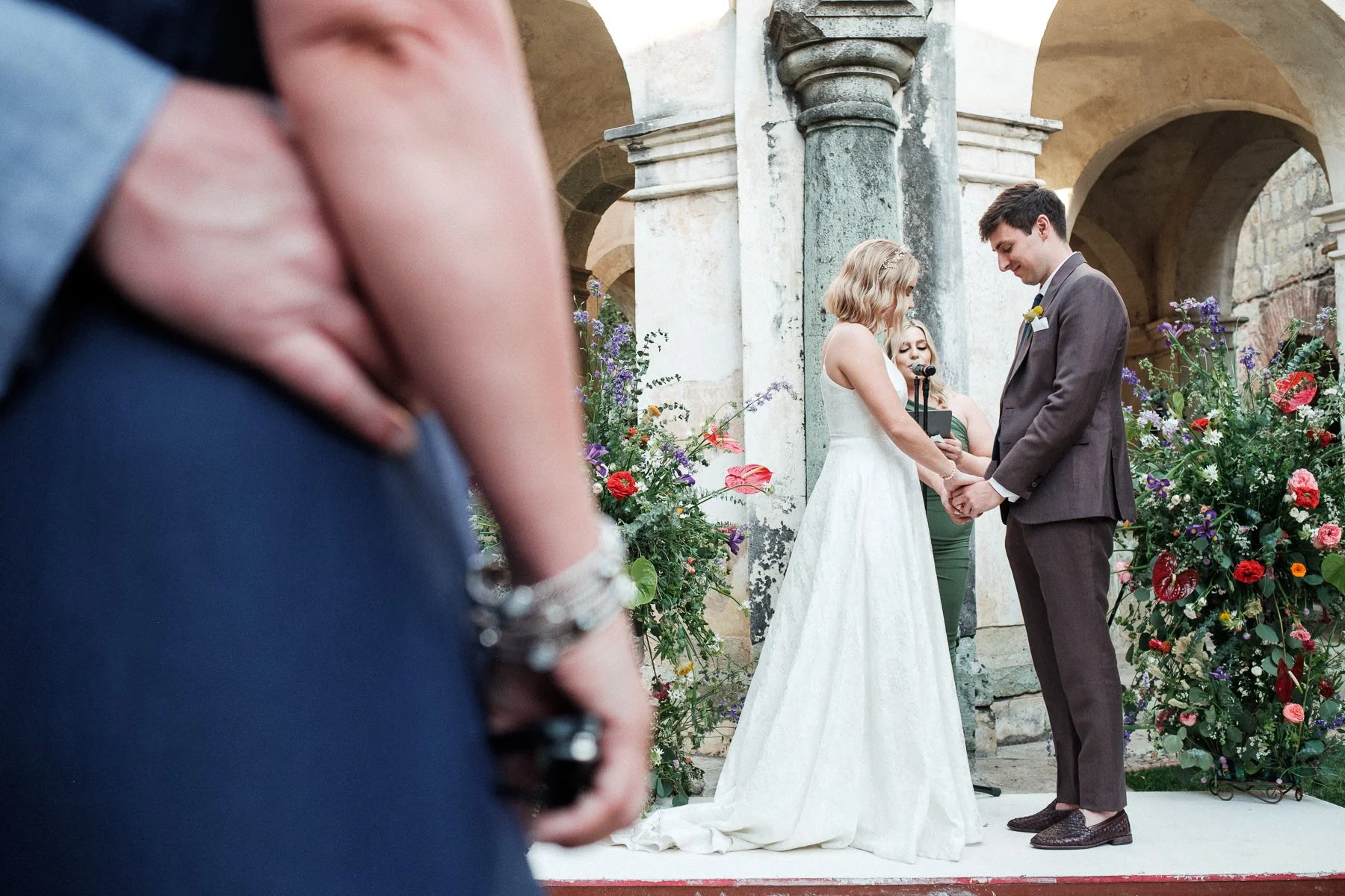 A heartfelt destination wedding ceremony within the historic walls of Quinta Real Oaxaca.