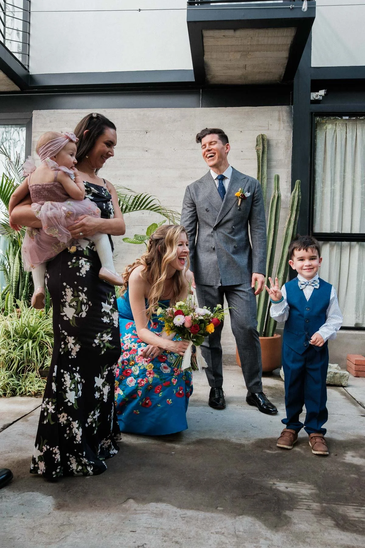 A quiet, candid moment captured immediately following the family portraits.