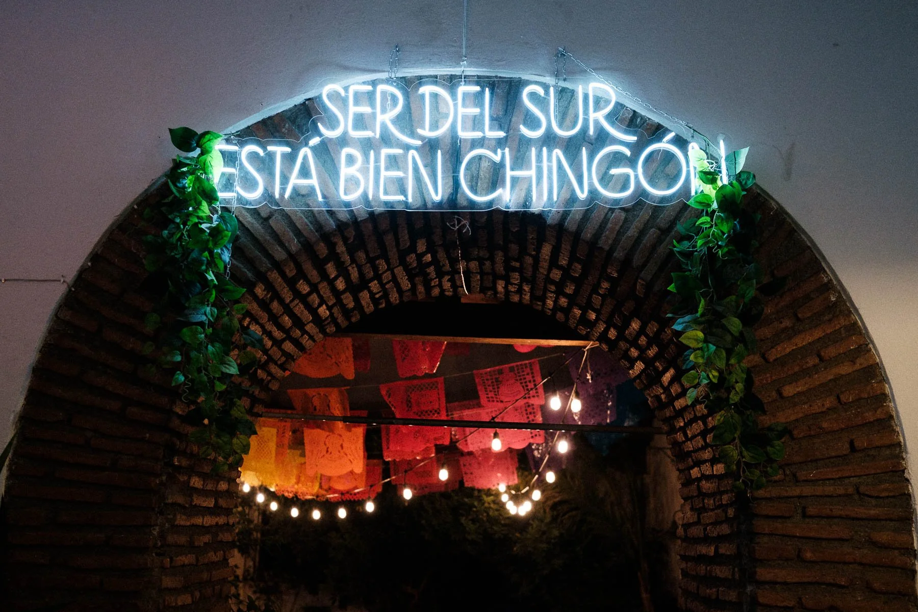Neon sign detail at Jaguar Yuu welcome party