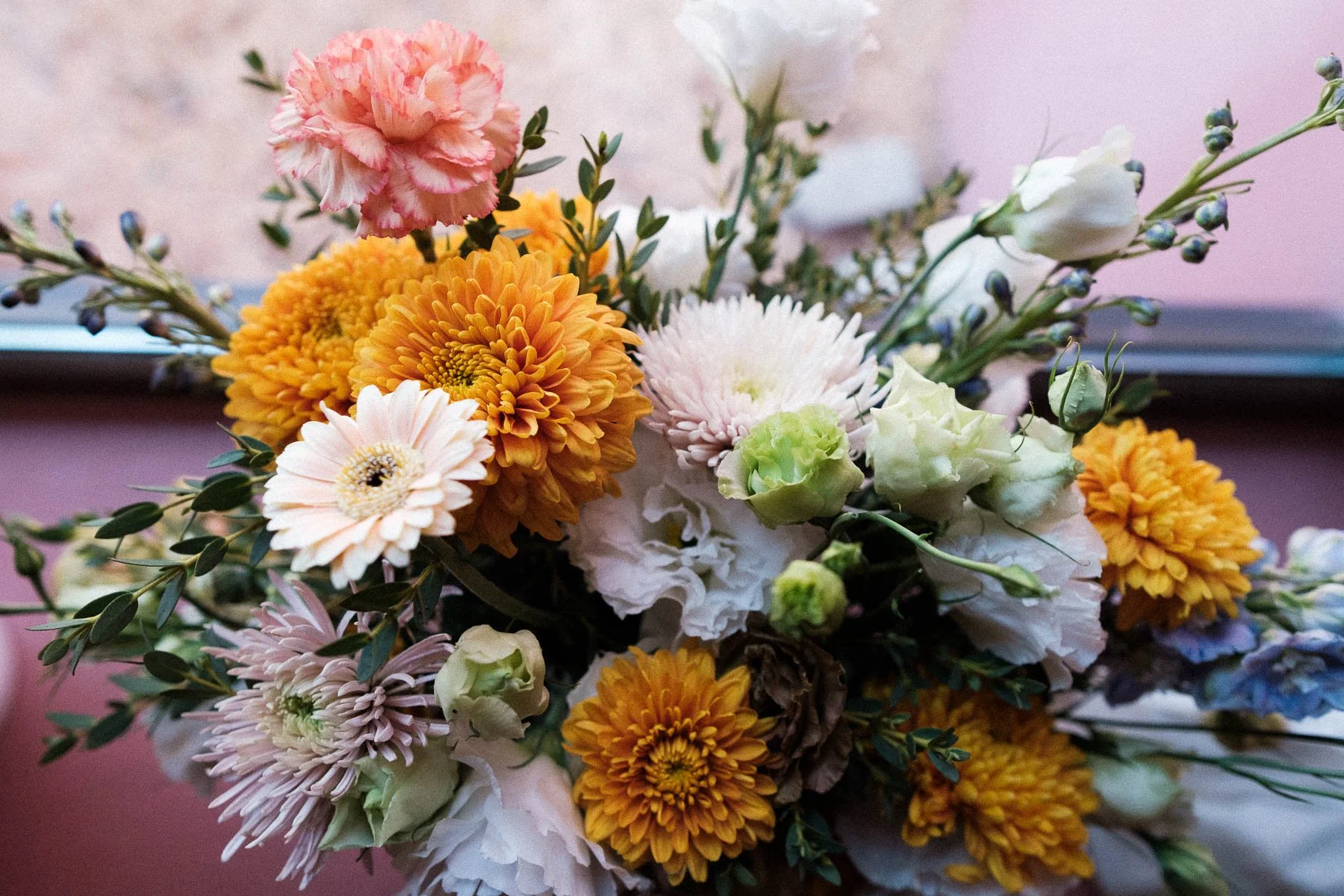 Close-up detail of the bridal bouquet at a destination wedding in Mexico.