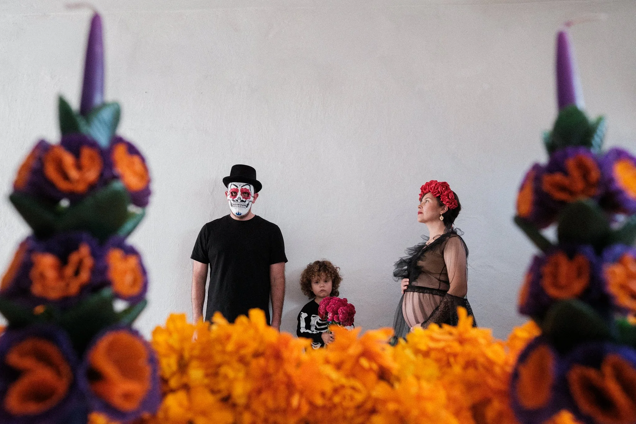 Our family portrait in Día de Muertos.