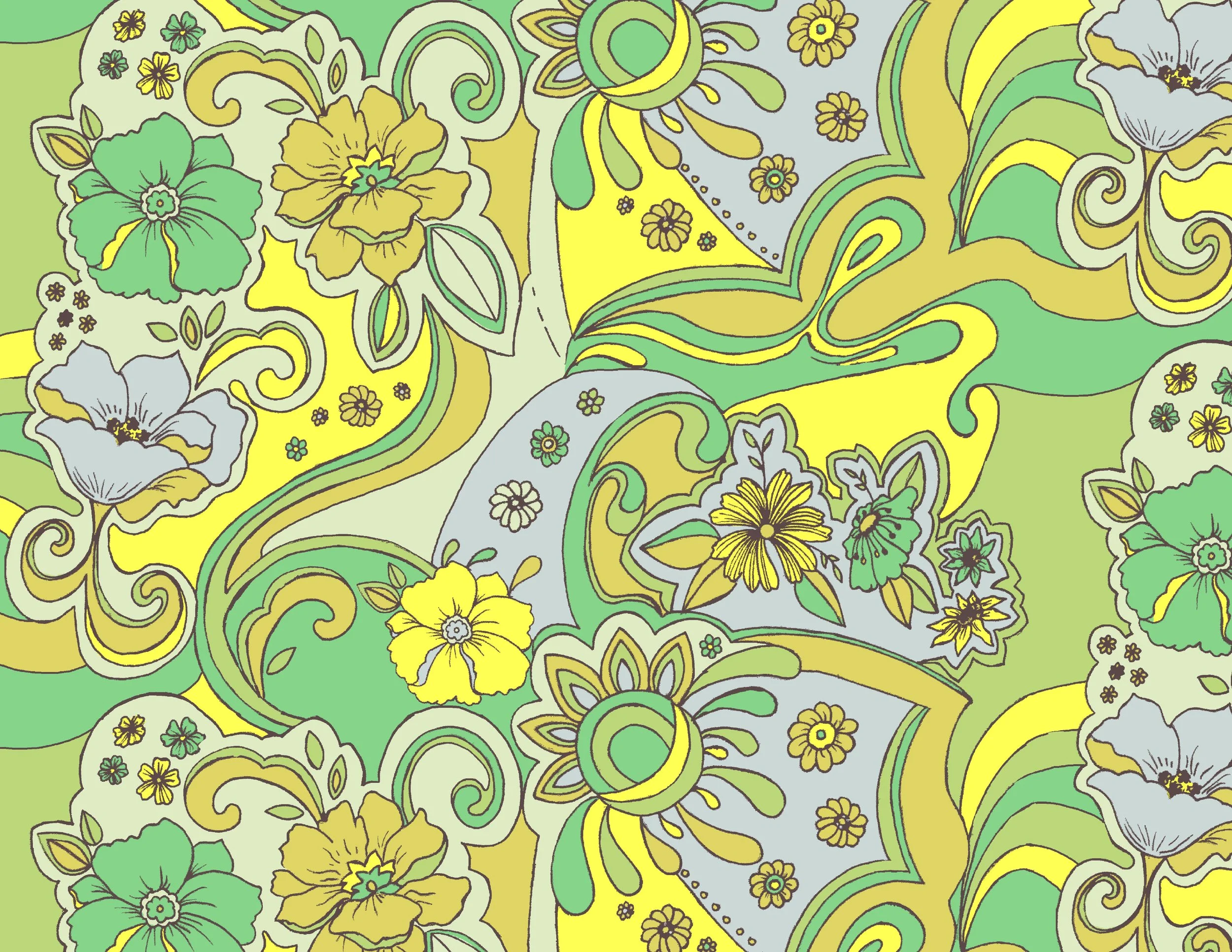  Original groovy 70s inspired print 