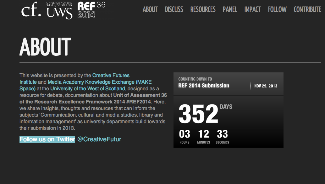 my new web project #REF2014 for Unit 36