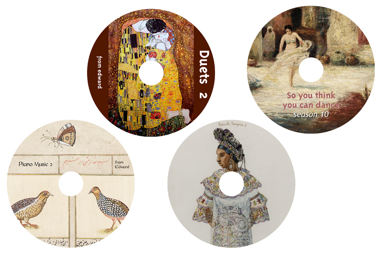 examples of CD labels created by users.