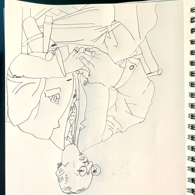 Man Upside Down Drawing