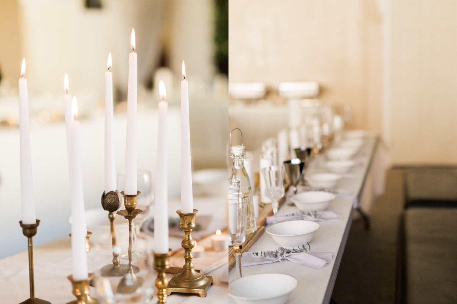 Intimate Candlelit Reception | Warehouse Venue Downtown, The Glass House | Bella Wedding Dress by Sarah Janks | Rustic Winter Wedding | Lynchburg, Virginia Film Photographer | kelseyandnate.com