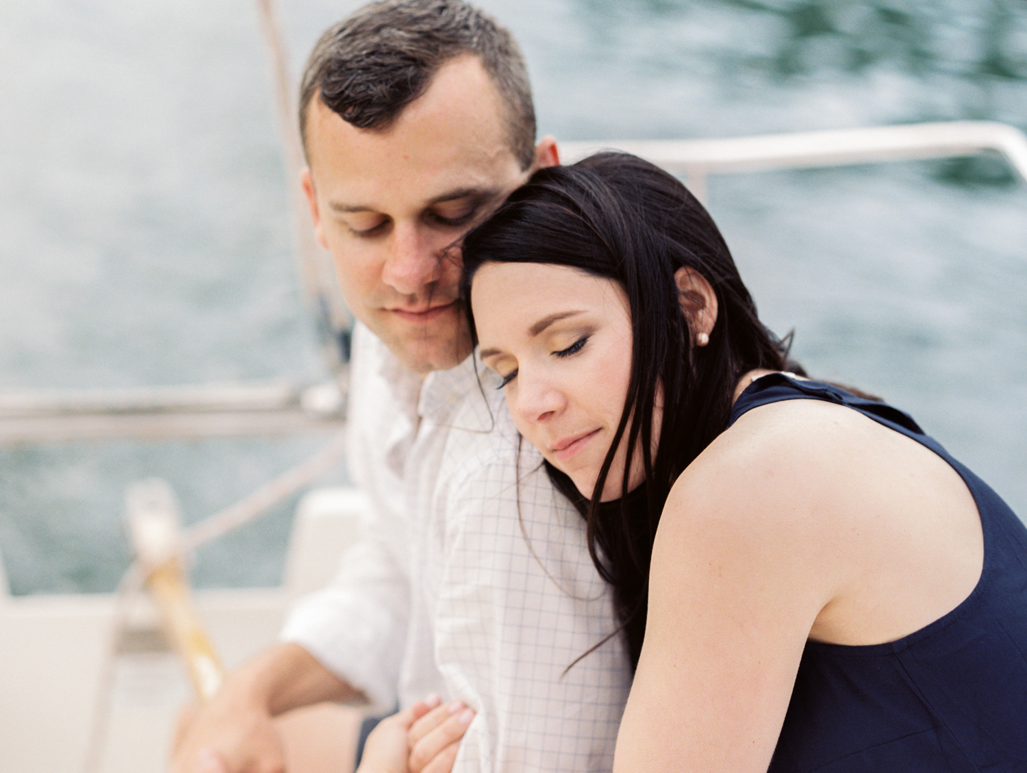 Megan & Court | Sailboat Engagement Photos | Smith Mountain Lake, Virginia | Kelsey & Nate | kelseyandnate.com | Nautical Photography