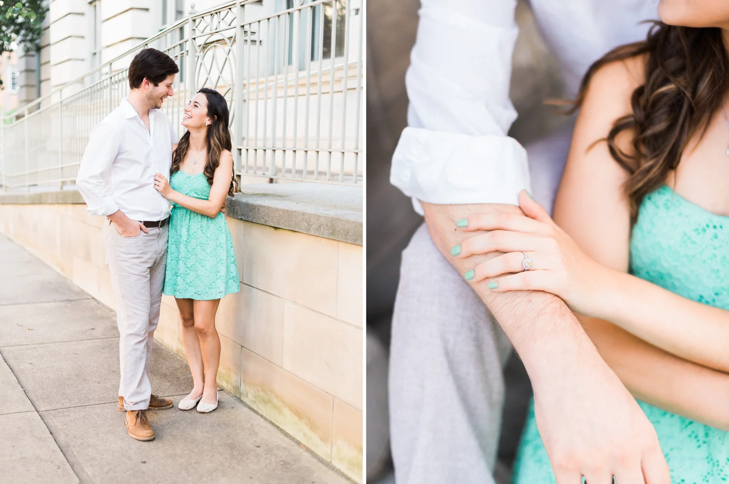 Downtown Lynchburg Brasilian Engagement Session | Monument Terrace Lynchburg, Virginia | Film Photographer | Kelsey & Nate | kelseyandnate.com