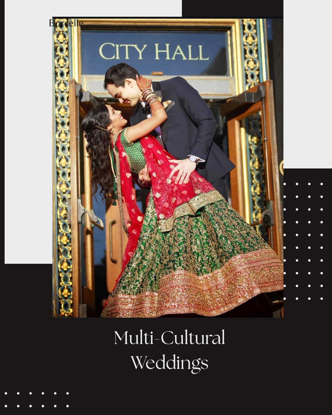 Multicultural wedding portrait at SF City Hall — bilingual photographer Karla Mejia