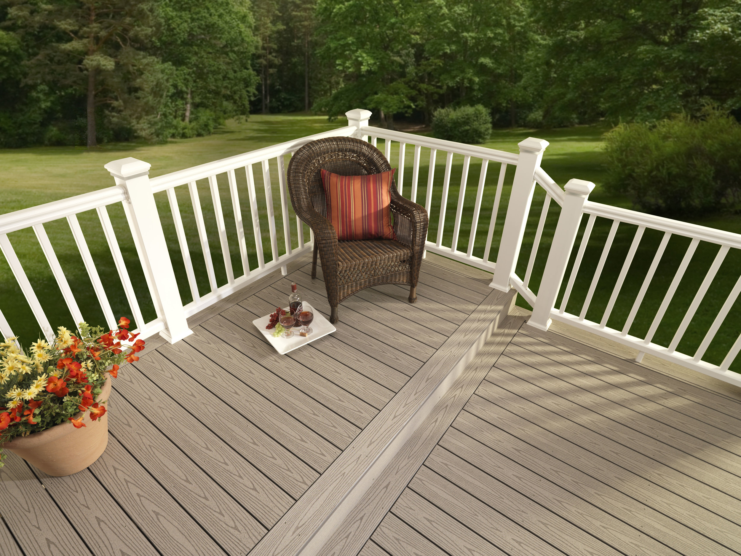 deck custom composite railing timber tech trex 