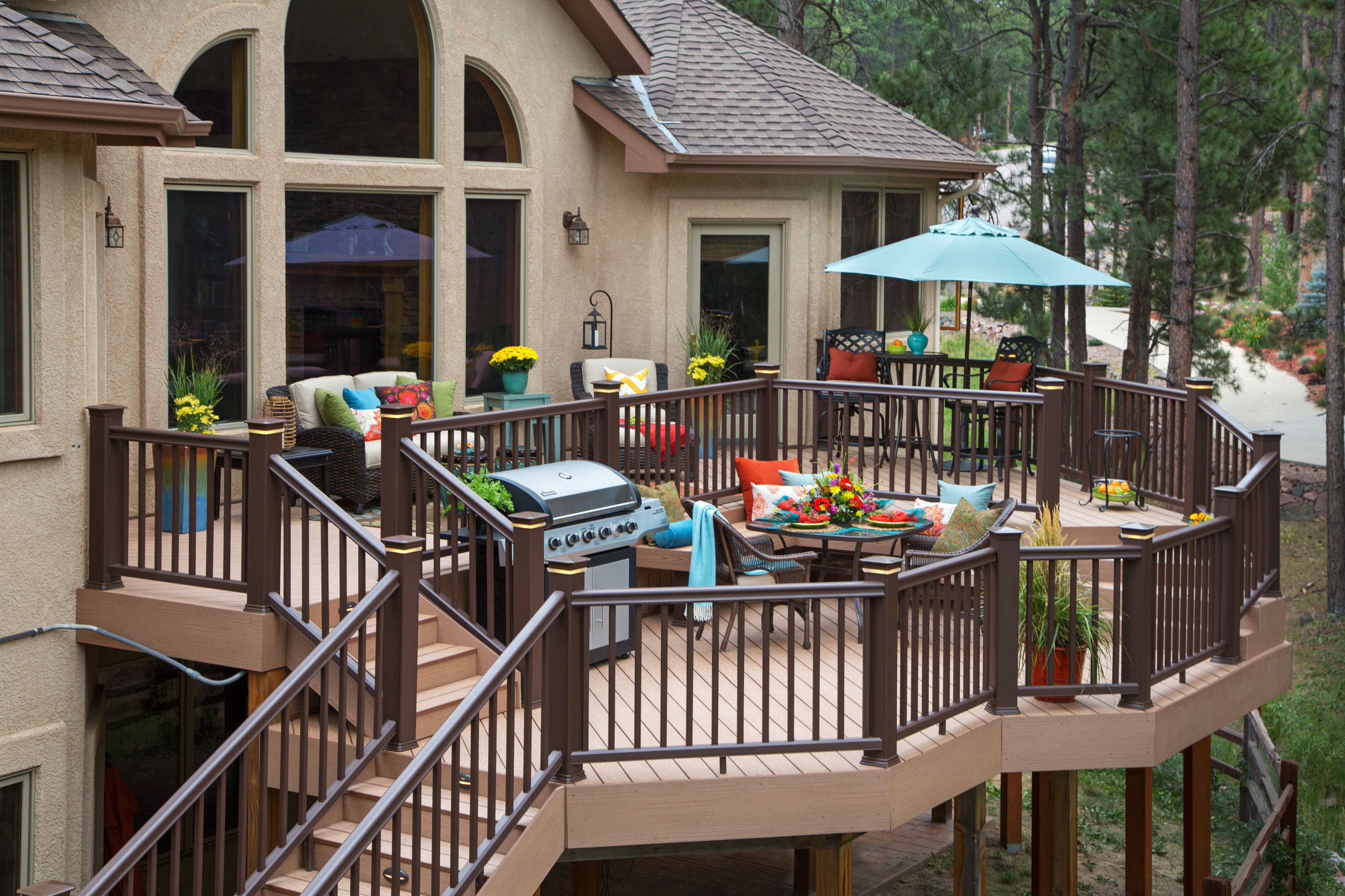 deck composite railing outdoor room design trex azek timbertech