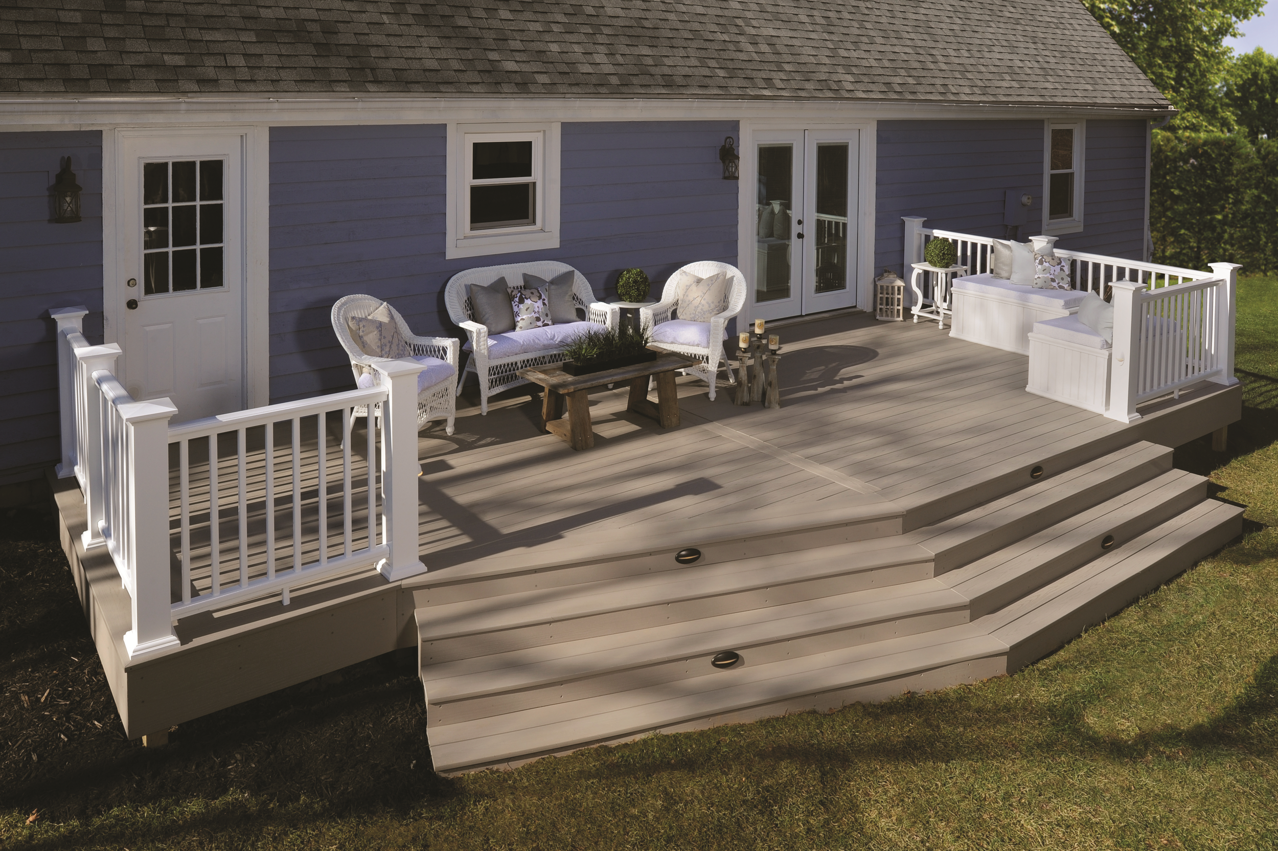 deck railing steps outdoor room design custom backyard