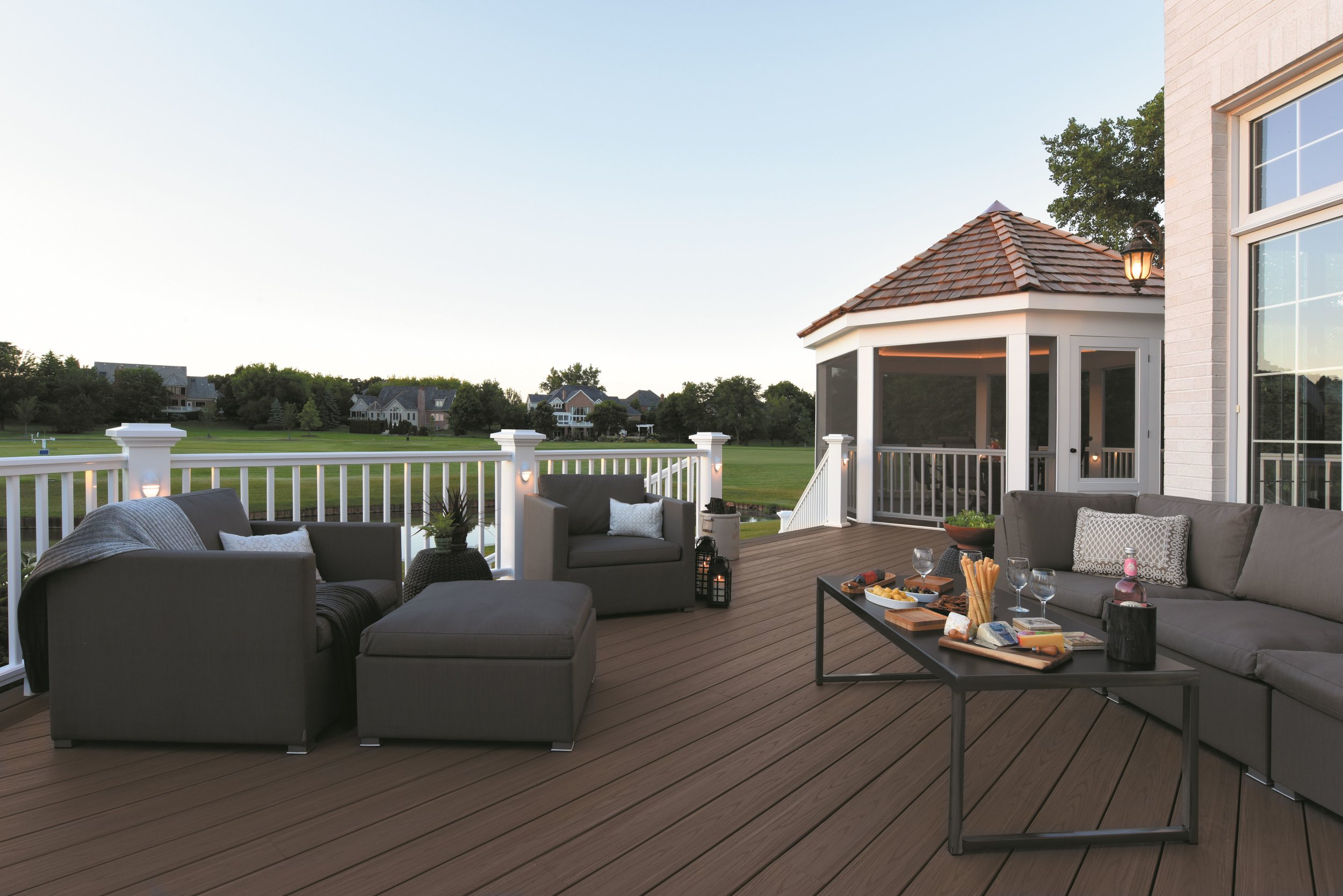 deck composite gazebo outdoor room trex azek timber tech railing