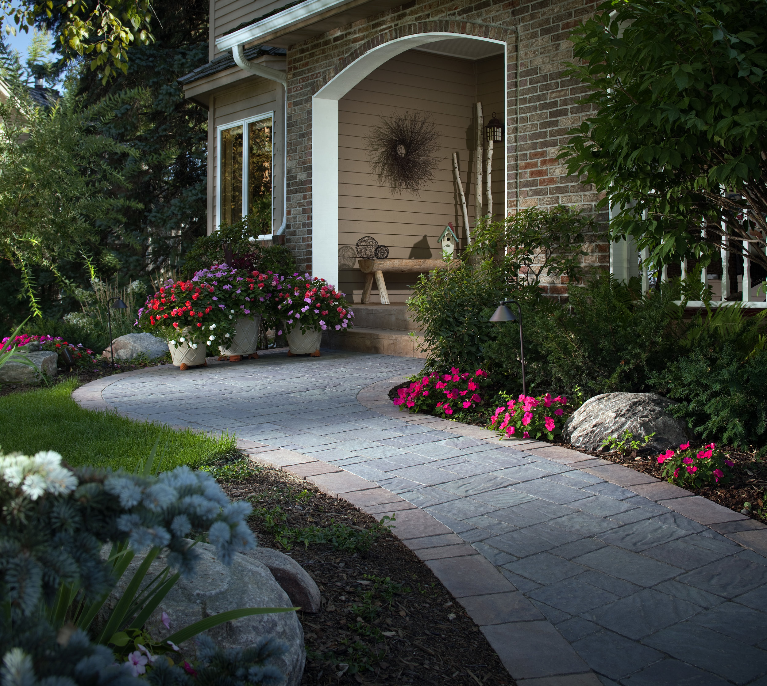 walkway landscape design sidewalk paver design hardscape