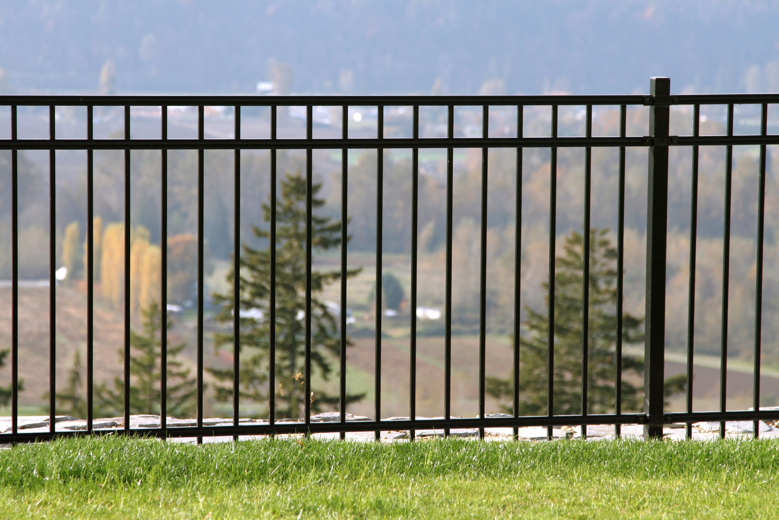 fence border metal 3 rail black