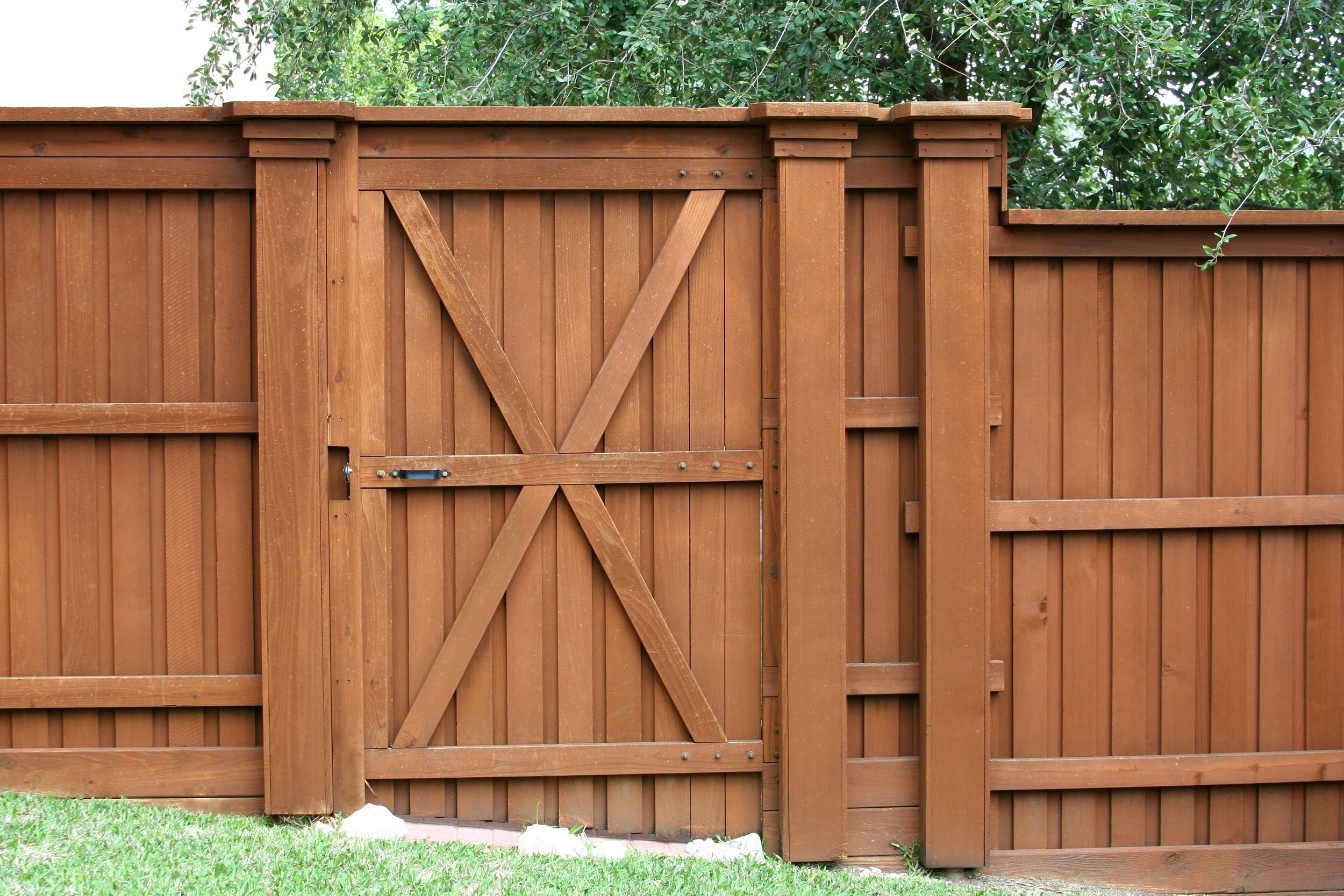 fence wood privacy gate custom design landscape