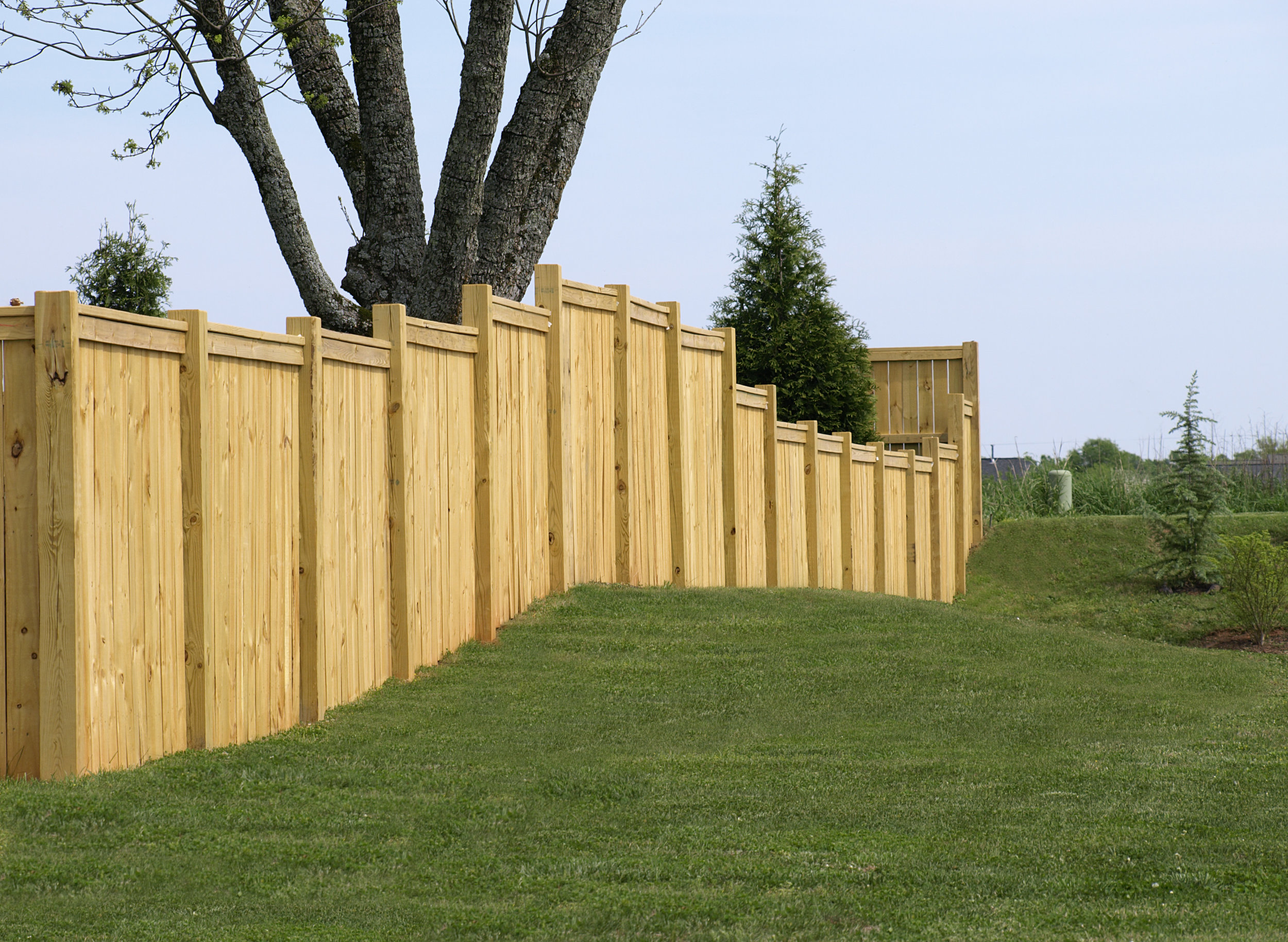 fence wood privacy landscape design custom