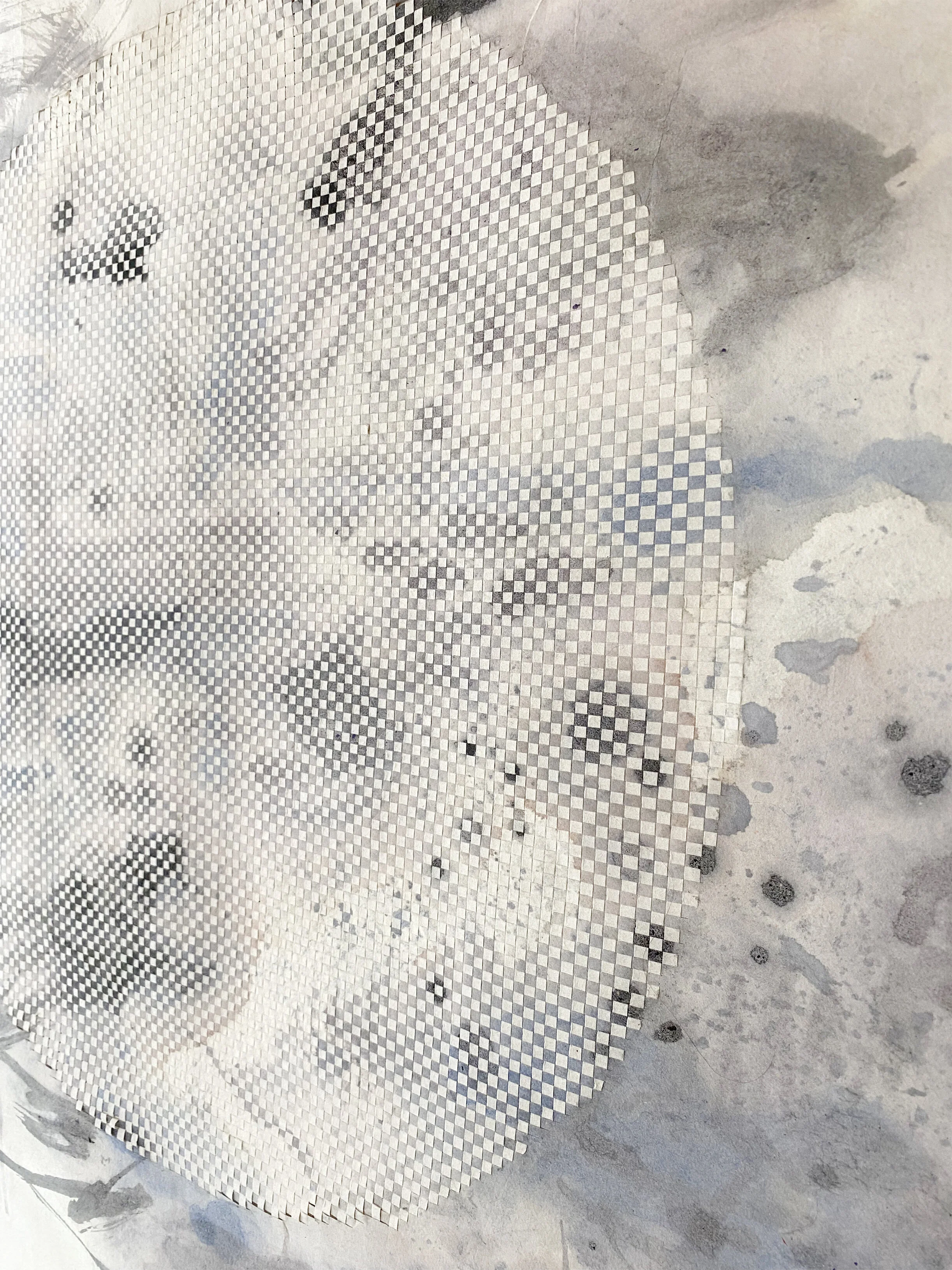 paper art, abstract art, paper weaving, watercolor painting, abstract painting, weaving technique