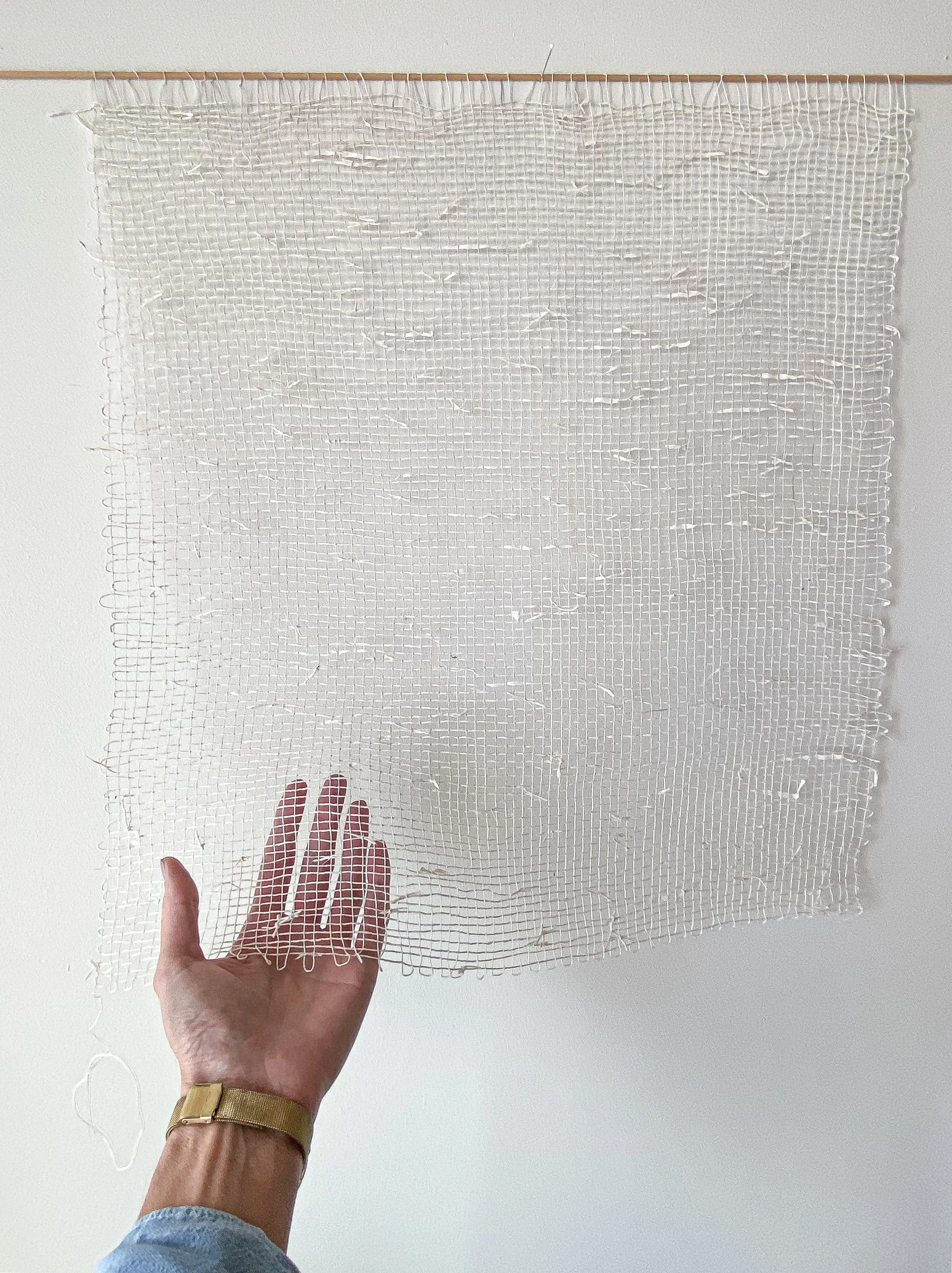 white paper weaving, wall art, textile art