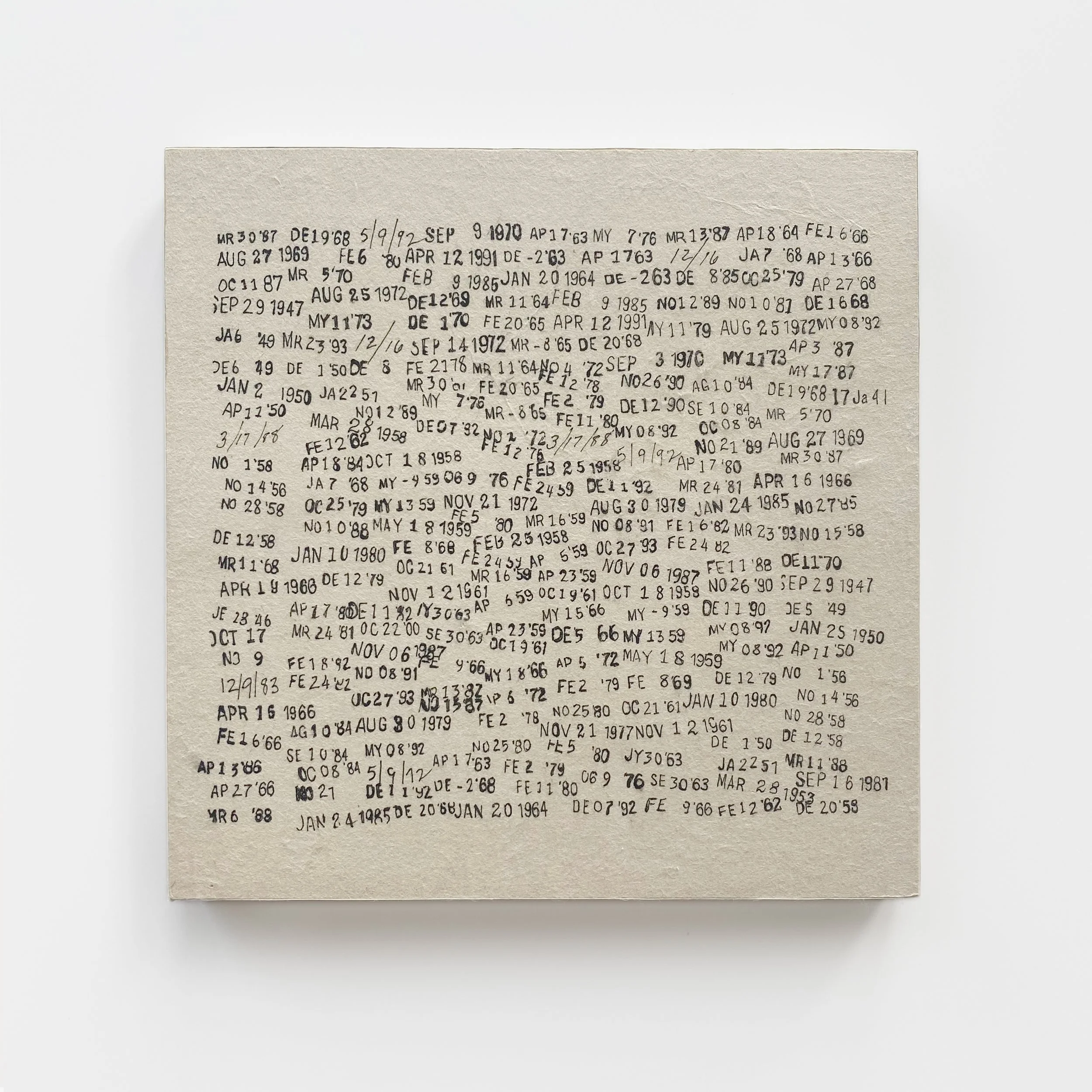 Library due dates drawing, number drawing on handmade paper wall art