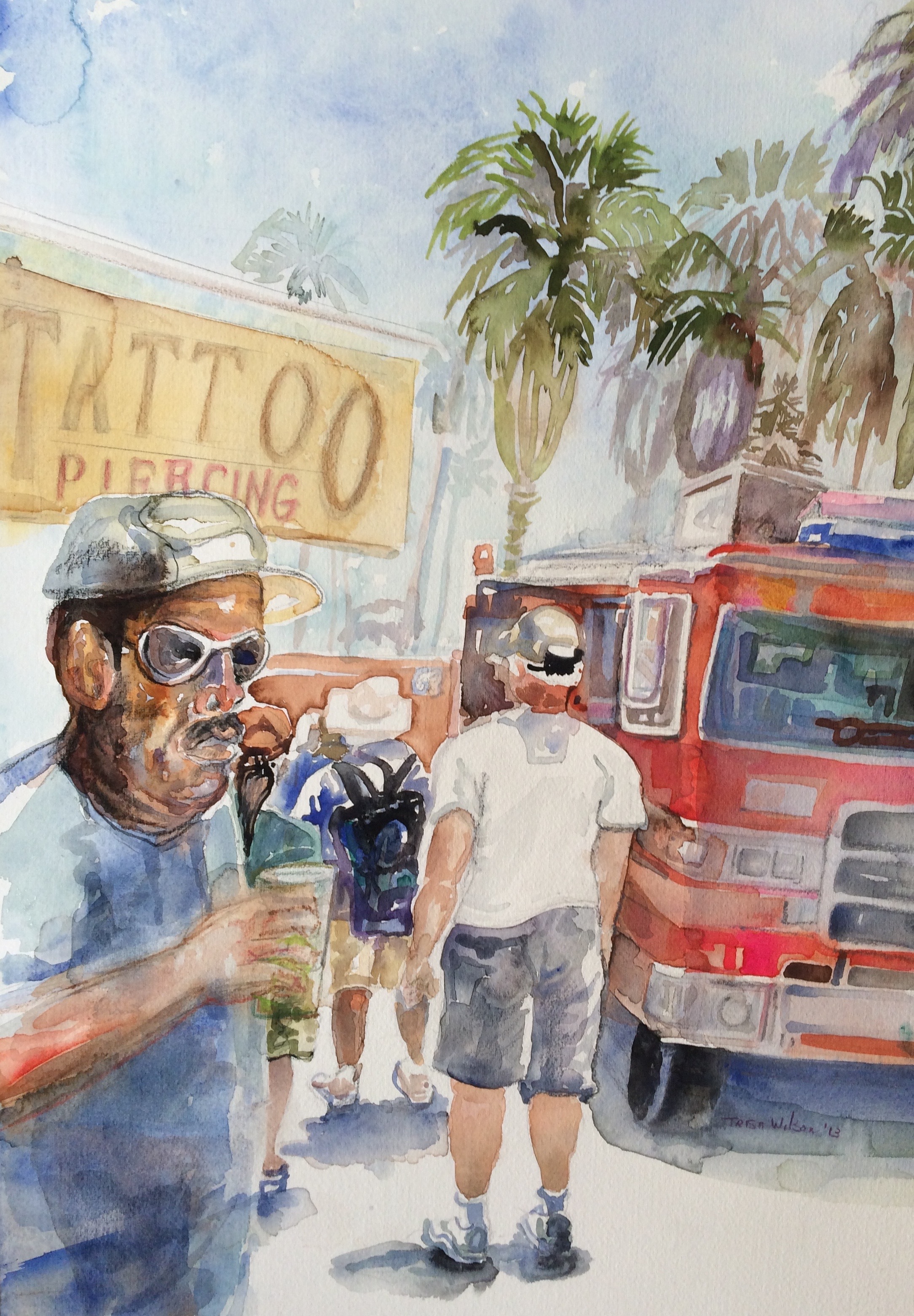Tattoo Piercing and Firetruck Image