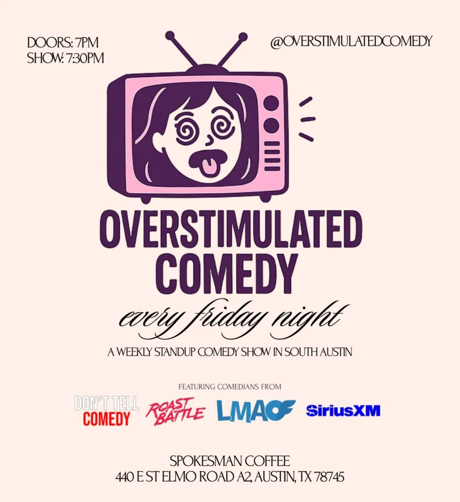 Morning coffee. Evening stand-up.
We contain multitudes.
@overstimulatedcomedy every Friday at Spokesman South. Free. ✌