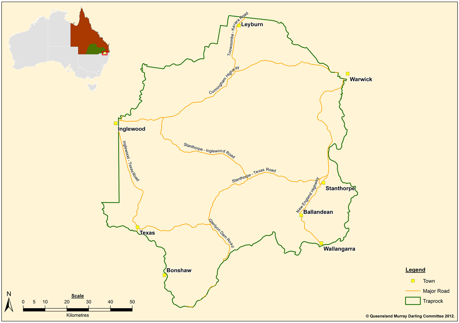 Map of Traprock region