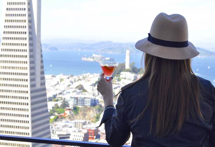 SWEEPING CITY VIEWS FROM THE LOEWS HOTEL IN SAN FRANCISCO.