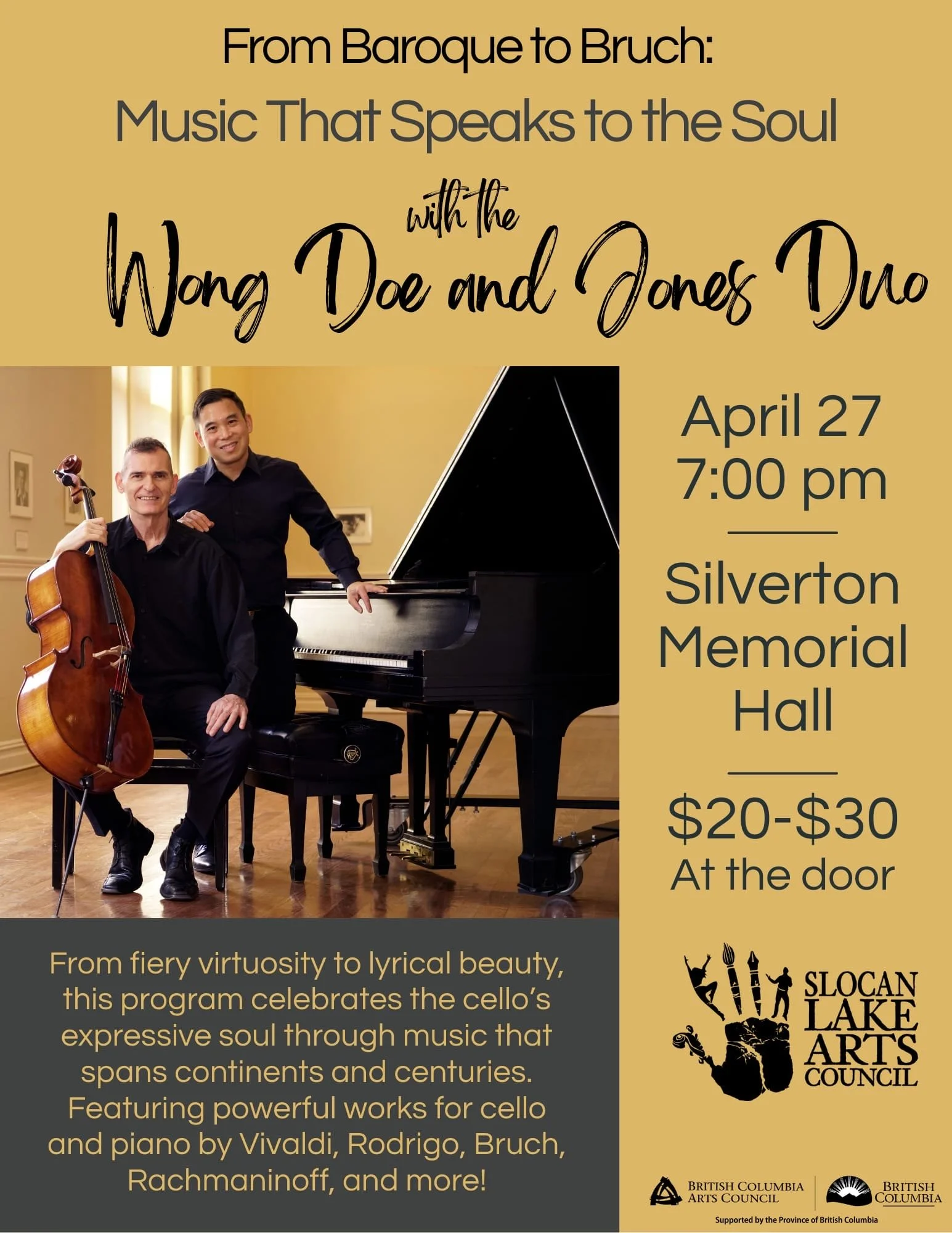 Wong Doe and Jones Duo - Slocan Lake Arts Council recital